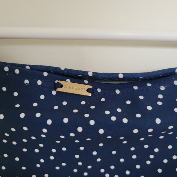 June Loop S High-Waisted Swim Bottoms Full Coverage Blue Ocean Dot Polka Small - Picture 5 of 7